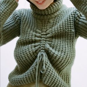 Vintage Baty Wool Knit Olive Green Turtleneck